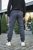 Штани чоловічі карго на флісі Intruder графіт з накладними кишенями Отличное качество