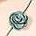 Трендовий чокер на шию "М'ятна троянда" квітка на шнурку — атласна троянда Aushal Jewellery, фото 3