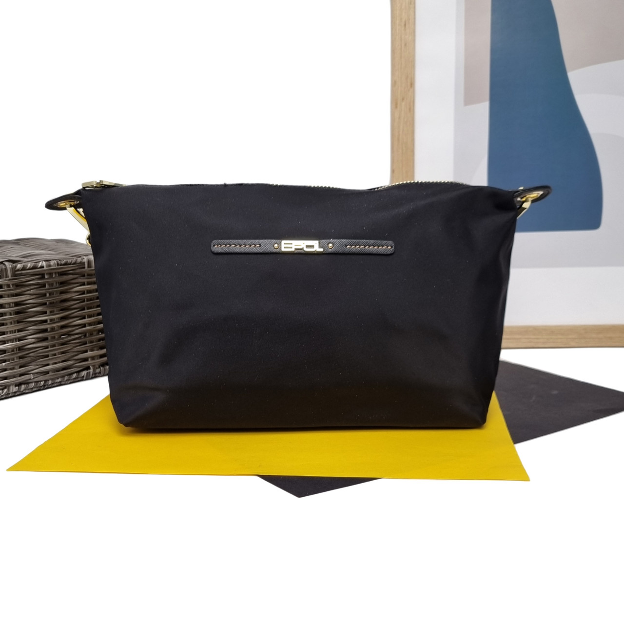 Модна жіноча сумка поліестер чорний Арт.6011-02 black Epol (54)