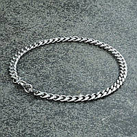 Мужской серебряный металлический браслет, цепочка на руку, стальной Отличное качество