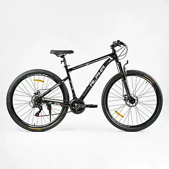 Спортивний велосипед Corso Alpha 29" сталева рама 21" обладнання Shimano 21 швидкість, зібраний на 75%