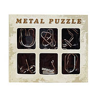 Набор головоломок металлических "Metal Puzzle" 2116, 6 штук в наборе (Серый) Seli Набір металевих головоломок