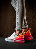 Женские кроссовки Nike Air Max 270 Laser Fuchsia White Yellow Red AH6789-106 37, фото 5