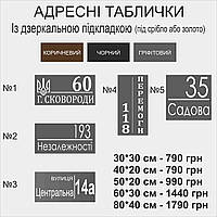 Адресная табличка на дом с ДЗЕРКАЛЬНИМИ буквами