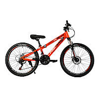 Велосипед Спортивний для підлітка зріст 125-140 см 24 дюйми Corso Primary Жовтогарячий