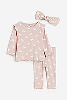 Дитячий комплект з 3 предметів топ, легінси, пов'язка для дівчинки