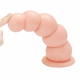 Тілесна піраміда на присосці 19 см, Анальна пробка для фістингу з 5 кульок різного діаметру, Інтимні іграшки, фото 7