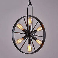 Подвесной светильник [ Loft Steampunk Wheel Black Star - 6 Lamp Edisons ]