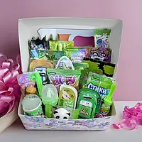 Вкусный подарок на день рождения, Коробка с конфетами зеленая, Набор со сладостями для мальчика и девочки