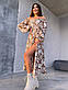 Приталена міді сукня зі шнурівкою на спині та розрізом на спідниці в квітковий принт (р. S, M) 66PL5495Е, фото 3
