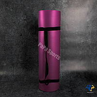 Коврик для йоги и фитнеса NBR Каремат Вспененный каучук 10мм розовый