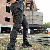 Мужские тактические штаны Softshell олива (44 - 64р) софтшел 6 карманов Военные брюки ЗСУ демисезонные