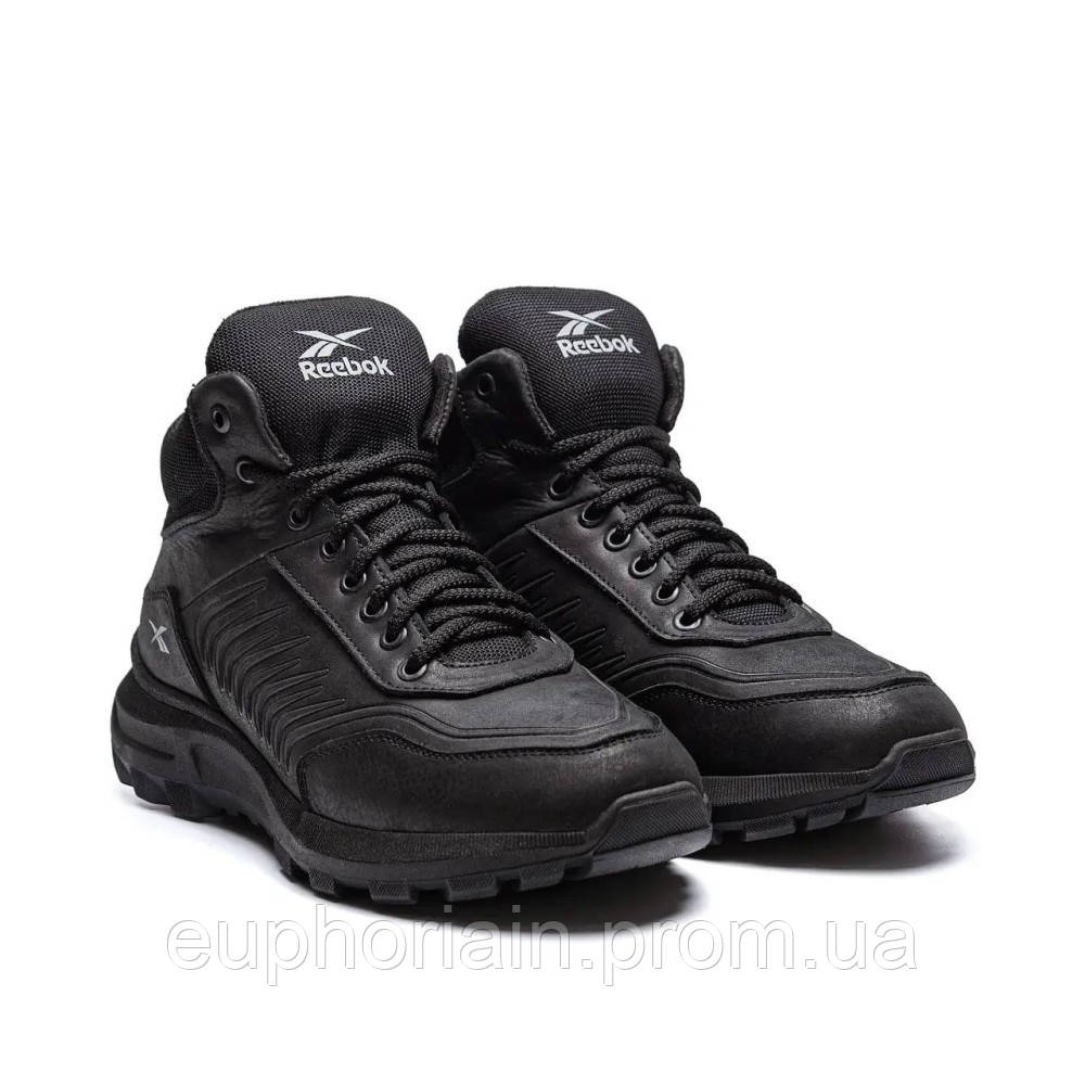 Зимові шкіряні ботинки Reebok чорні Отличное качество - фото 8 - id-p2079564360