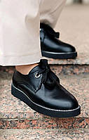 Туфли слипоны женские черные