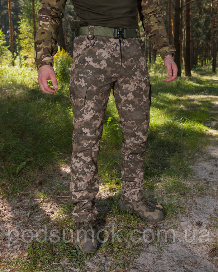 Штани карго чоловічі тактичні Ешелон зимові Softshell Піксель S