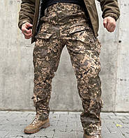 Тактические штаны soft shell М-1 пиксель (44 - 68р) софтшел 9 карманов Армейские демисезонные брюки ЗСУ