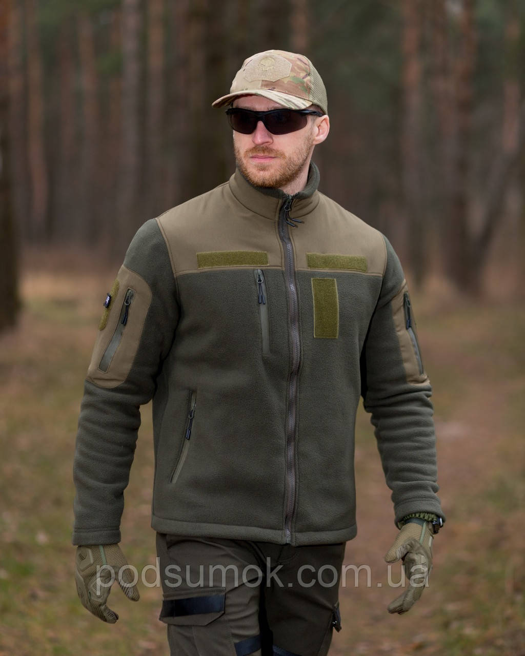 Кофта тактична із щільного флісу Демісезон Олива S