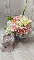 Букет в вазочке из гипса "Панночка" подарочная ваза с мыльными розами для девушки