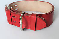 Кожаный ошейник для собак "Lockdog" ширина 3 см красный Отличное качество