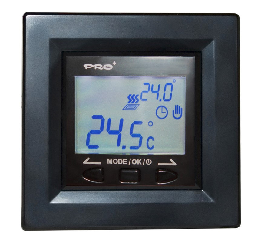 Терморегулятор для теплої підлоги програмований VEGA LTC 090 PRO+ (чорний), фото 1