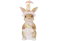 Статуэтка декоративная Кролик с ципленком 7х7х14 см 1K07-478 полистоун