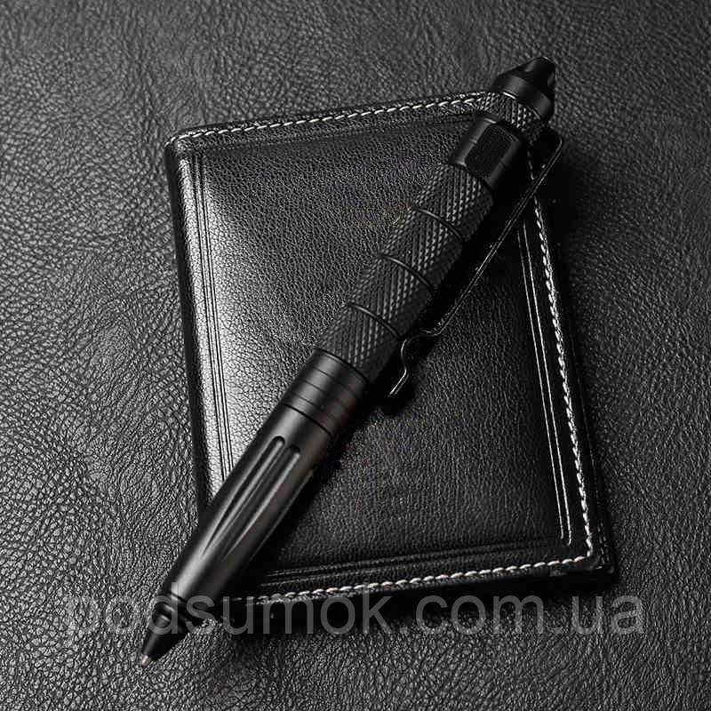 Ручка тактична Hammer Black зі склобоєм