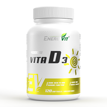 Вітаміни EnergiVit Vitamin D3 4000 IU 120 м'яких капсул