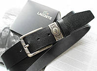 Мужской стильный ремень Lacoste black Отличное качество