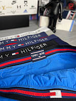 Набор мужских трусов Tommy Hilfiger Чёрный, Серый, Темно - синий, Голубой, Красный mu001 Отличное качество