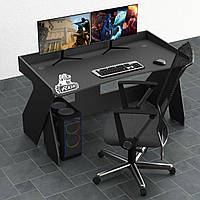 Сучасний геймерський ігровий комп'ютерний стіл Rasin RS-3 чорний Тіса Меблі