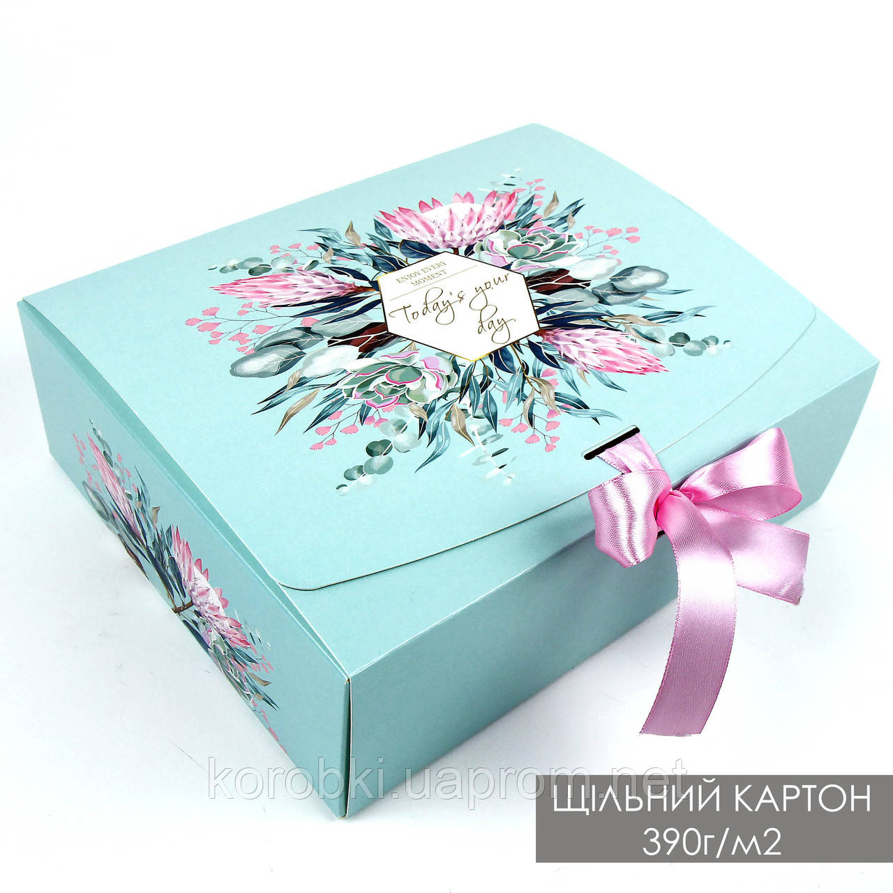 Подарункова складна коробка  26*21*8 cм  (щільний картон 390г/м2) Україна