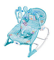 Дитяче музичне крісло-гойдалка 69836 дитячий шезлонг з підвісками та вібрацією / "Акваріум" для хлопчика