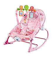 Детское музыкальное кресло-качалка 69836 детский шезлонг с подвесками и вибрацией / "Аквариум" для девочки