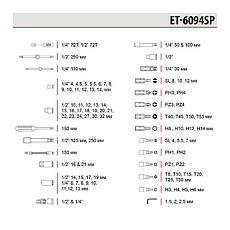 Набір інструментів 1/2" & 1/4" 94 од. INTERTOOL ET-6094SP, фото 2