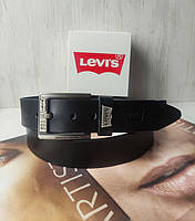 Кожаный мужской ремень black Levis 501 Отличное качество