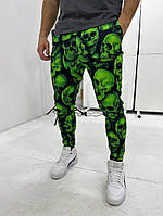 Зеленые мужские теплые спортивные штаны.12-176 Отличное качество