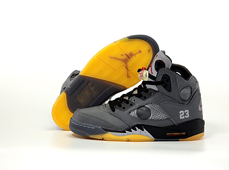 Чоловічі кросівки Nike Air Jordan 5 retro grey Взуття Найк Джордан Ретро сірі весняні баскетбольні рефлективні