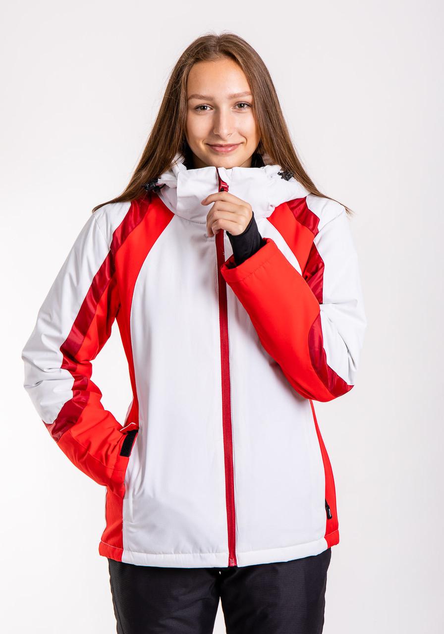 Куртка жіноча лижна Just Play білий/червоний (B2374-white) - S
