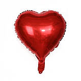 Куля фольгована Серце червоне без малюнка, 18" (45 см) 2321, фото 2