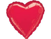 Фольгированный шар сердце красное 45 см (Flexmetal) 2317