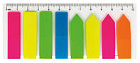 Закладки з клейким шаром 12х45 мм Economix E20960, 120 шт., пластикові напівпрозорі, 8 неонових кольорів
