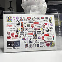 Наклейки слайдери для дизайну нігтів 42 TYUNING NAILS