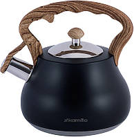 Чайник Kamille Whistling Kettle Black 2.7 л з неіржавкої сталі зі свистком (чорний)