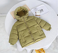 Детская демисезонная куртка, оливковая курточка для девочки и мальчика на весну / осень