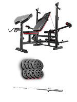 Набір Hop-Sport Premium 39кг з лавою HS-1075 Pro та штангою