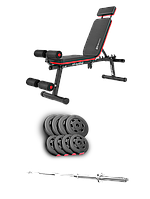 Набір Hop-Sport Premium 39кг з лавою HS-2040 HB та штангою