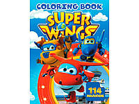 Раскраска с заданиями 114 наклейок А4: Super wings ТМ Jumbi