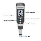 Вимірювач кислотності ph метр для води 0.00-14pH аналізатор тестер якості води PH818 у чохлі, фото 9