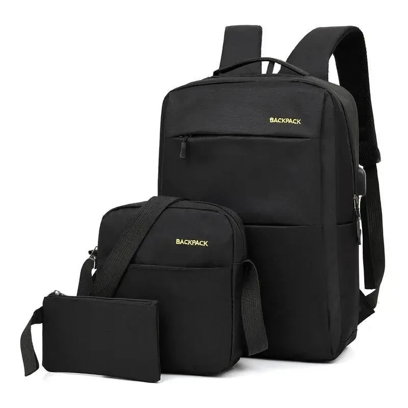 Універсальний комплект для щоденного використання Backpack Black 3 в 1 Рюкзак Сумка Клатч Чорний, фото 1