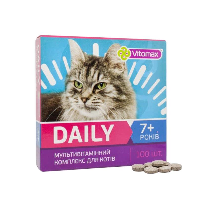 Vitomax Daily Мультивітамінний комплекс для котів 7+ років, вітаміни 100 таблеток, 50 гр, 201654